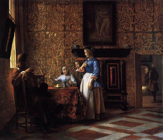 Pieter de Hooch Interior with Figures oil painting picture